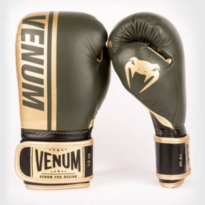 Venum Shield Pro Boxing Gloves Velcro - Khaki/Gold