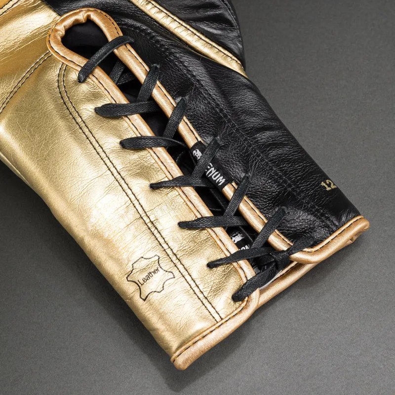 Venum Shield Pro Boxing Gloves with Laces - Black/Gold - Image 4