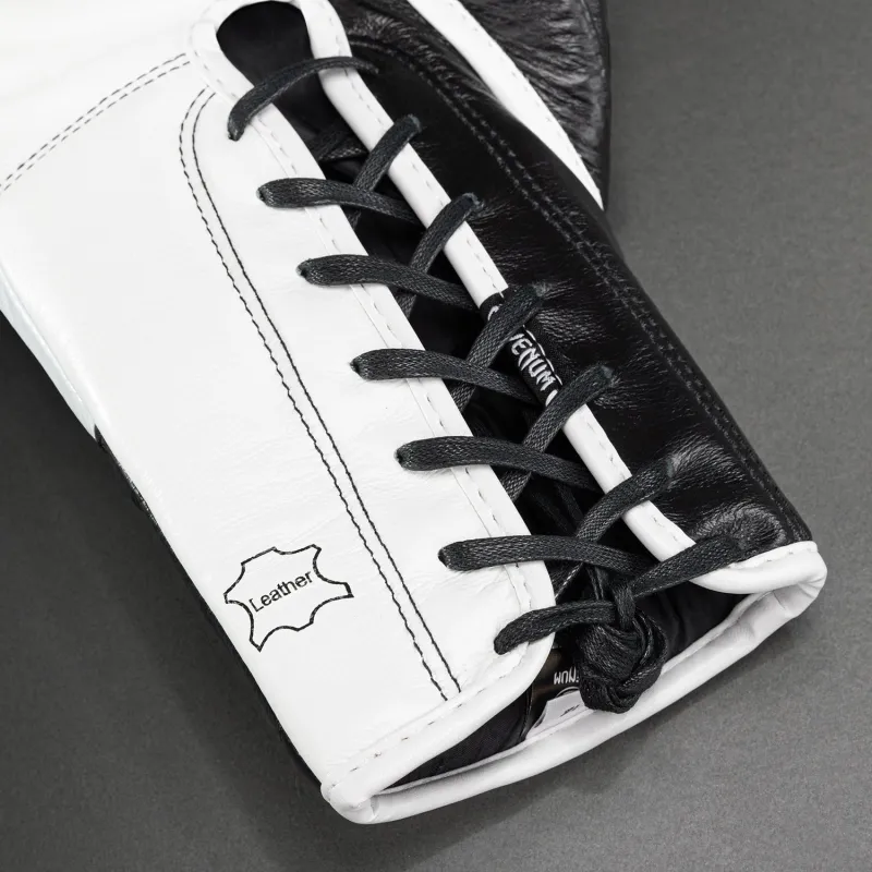 Venum Shield Pro Boxing Gloves with Laces - Black/White - Image 4
