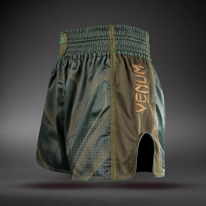 Venum Stealth Muay Thai Shorts - Khaki/Dark Green - Image 2