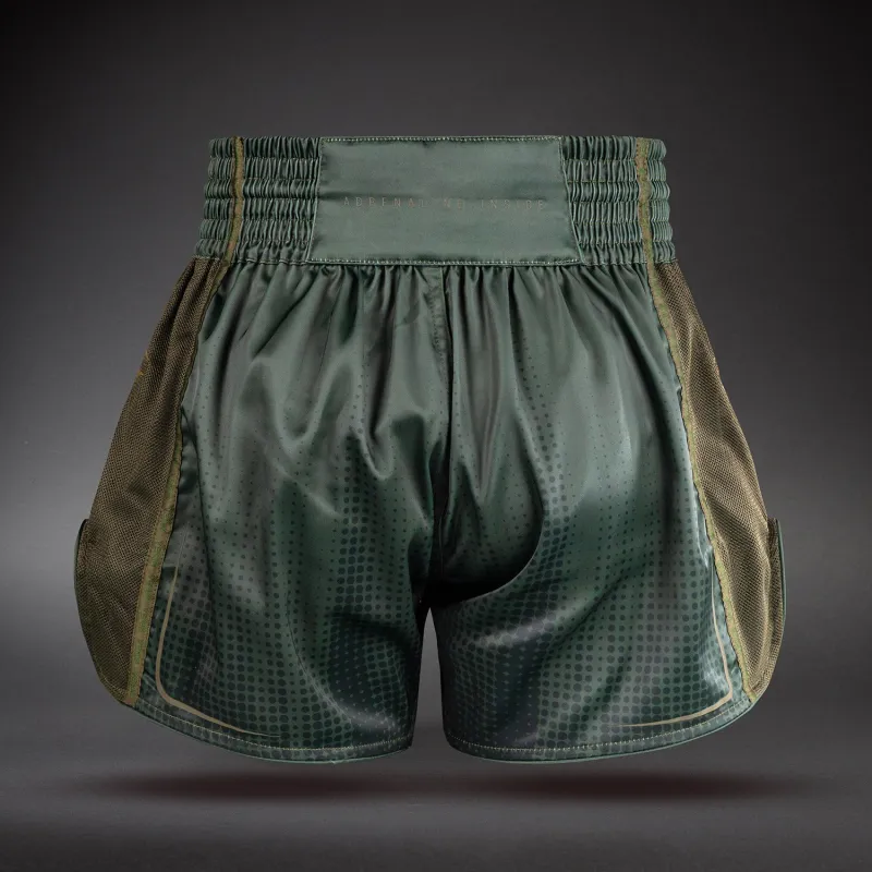 Venum Stealth Muay Thai Shorts - Khaki/Dark Green - Image 3