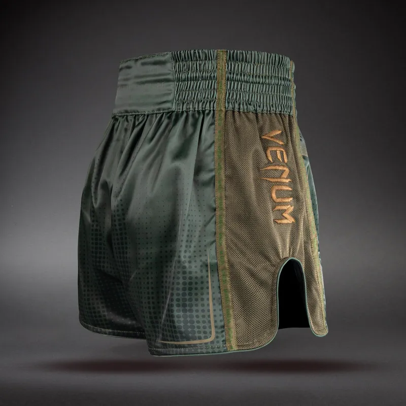 Venum Stealth Muay Thai Shorts - Khaki/Dark Green - Image 4