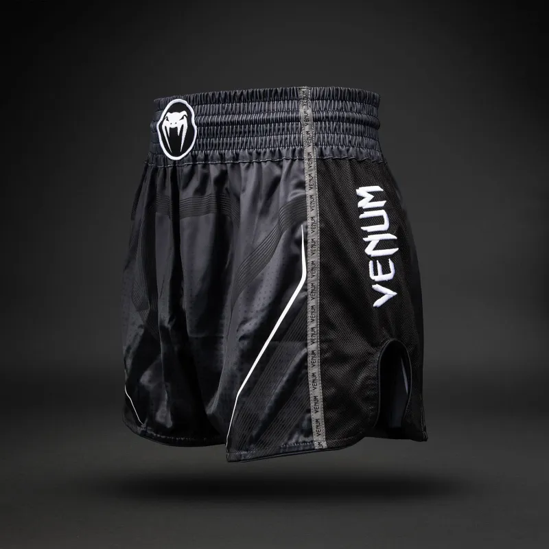 Venum Stealth Muay Thai Shorts - Black/White - Image 2