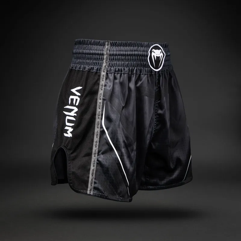 Venum Stealth Muay Thai Shorts - Black/White - Image 3