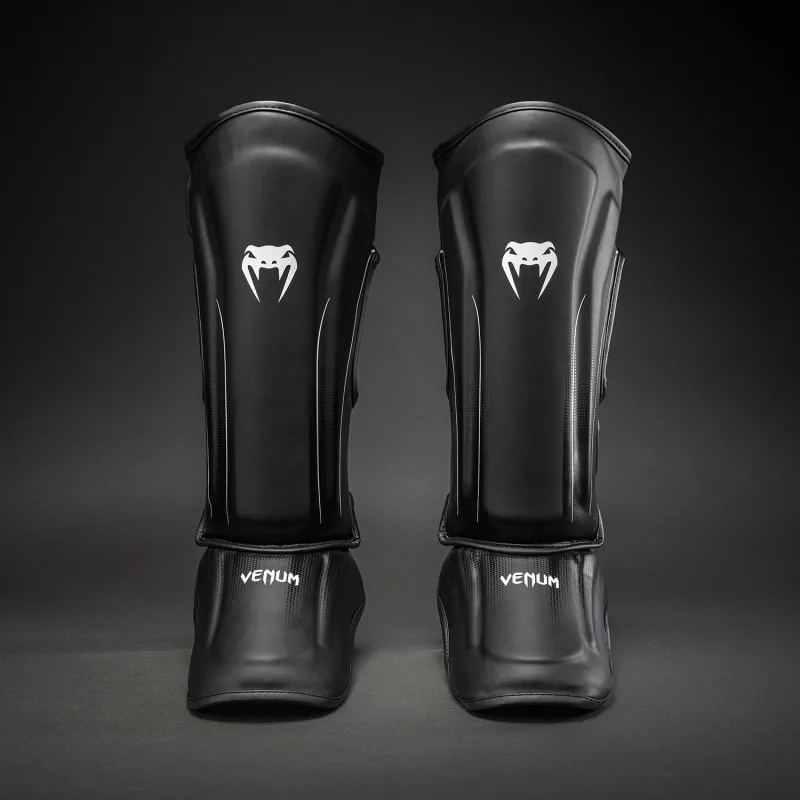 Venum Stealth Shin Guards - Black/White - Image 2