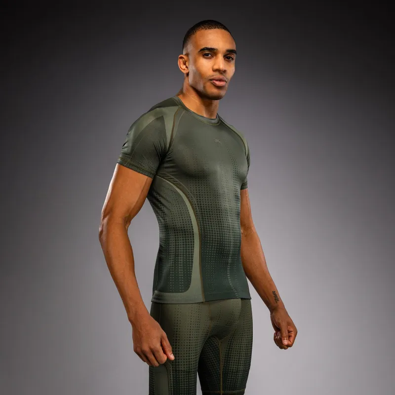 Venum Stealth Short Sleeve Rashguard - Khaki/Dark Green - Image 3