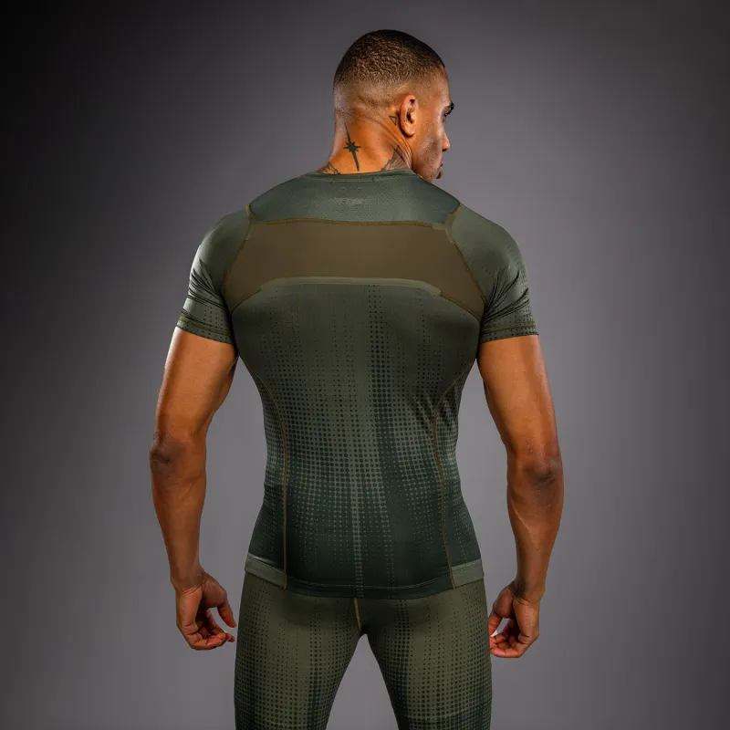 Venum Stealth Short Sleeve Rashguard - Khaki/Dark Green - Image 4