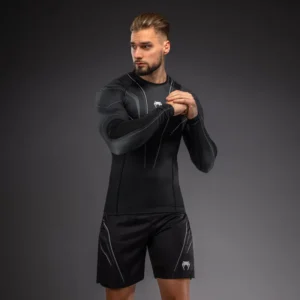 Venum Streamline Long Sleeve Rashguard - Black/White