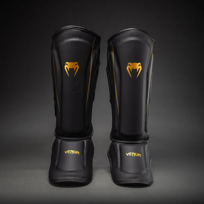 Venum Streamline Shin Guards - Black/Gold - Image 2