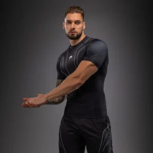 Venum Streamline Short Sleeve Rashguard - Black/White