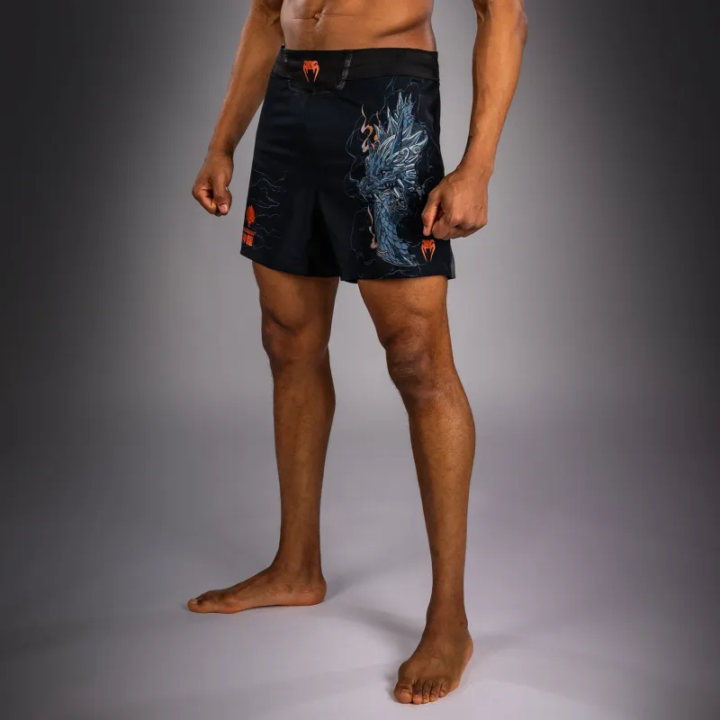 Venum Thunder Dragon Fightshorts - Black/Grey/Copper - Image 2