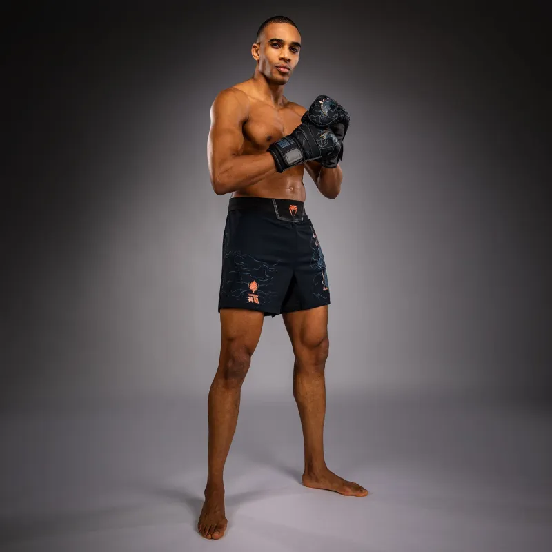 Venum Thunder Dragon Fightshorts - Black/Grey/Copper - Image 3