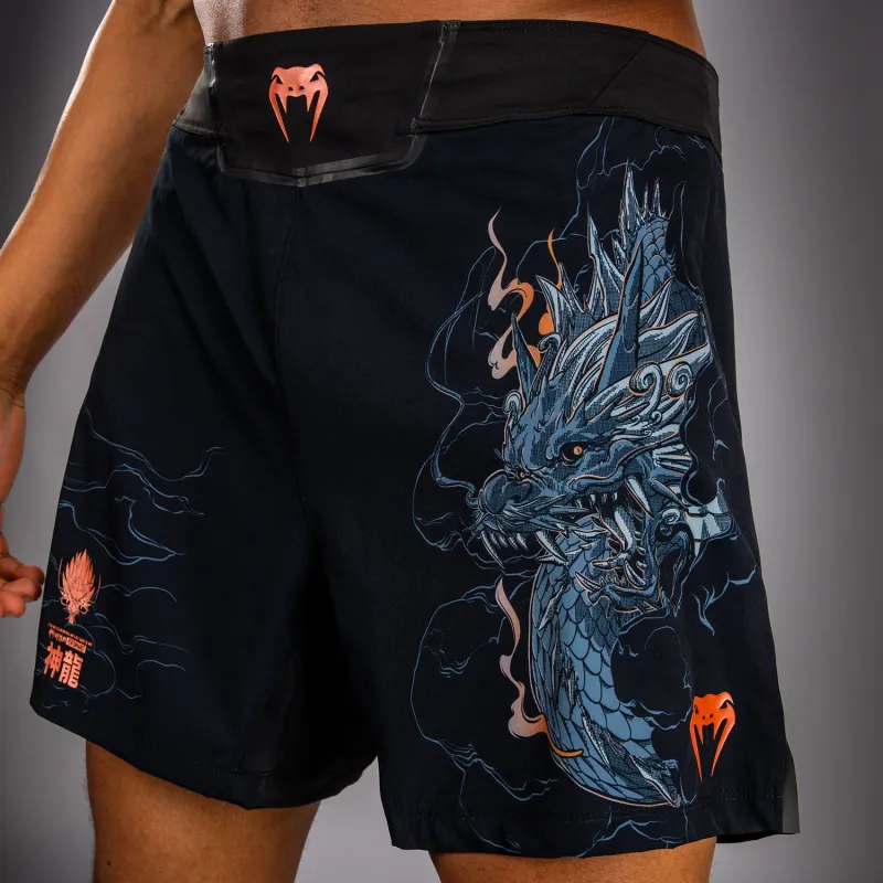Venum Thunder Dragon Fightshorts - Black/Grey/Copper - Image 5