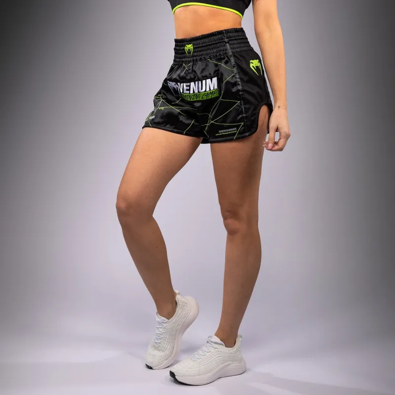 Venum Training Camp 4.0 Muay Thai Short - Black/Neon Green - Image 2