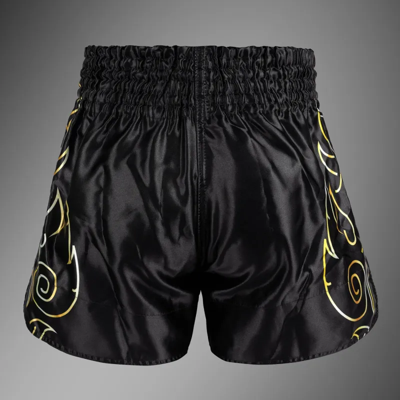 Venum VTC Flames Muay Thai Shorts - Black/Gold - Image 4
