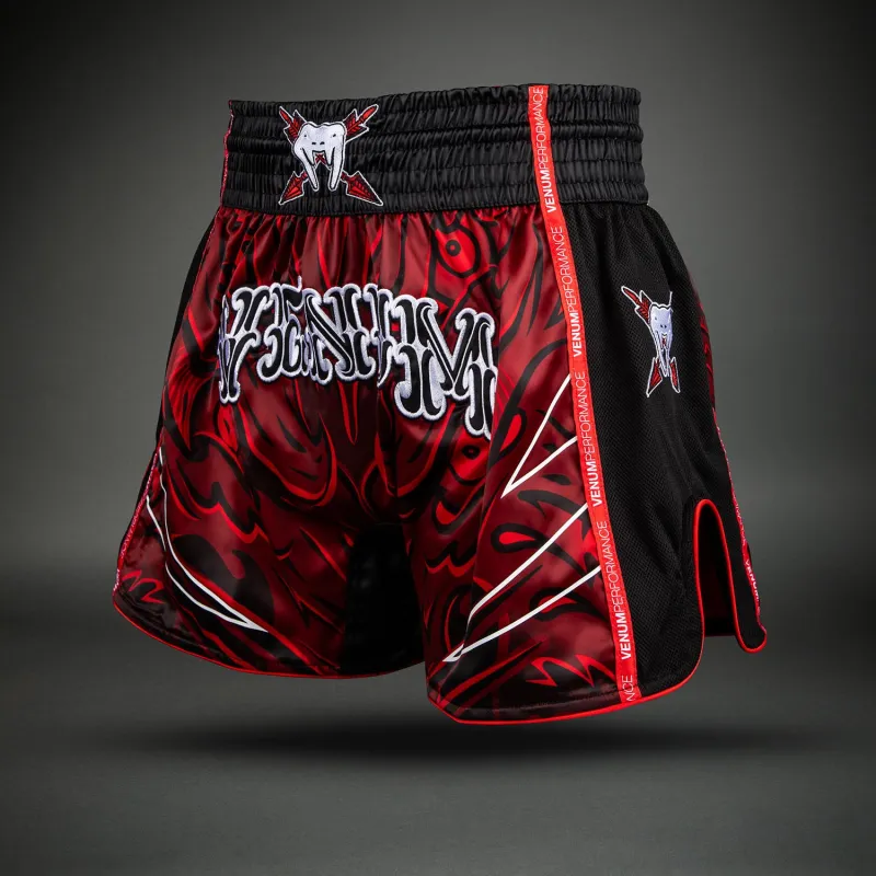 Venum Wolf Atak Muay Thai Shorts - Black/Red - Image 2