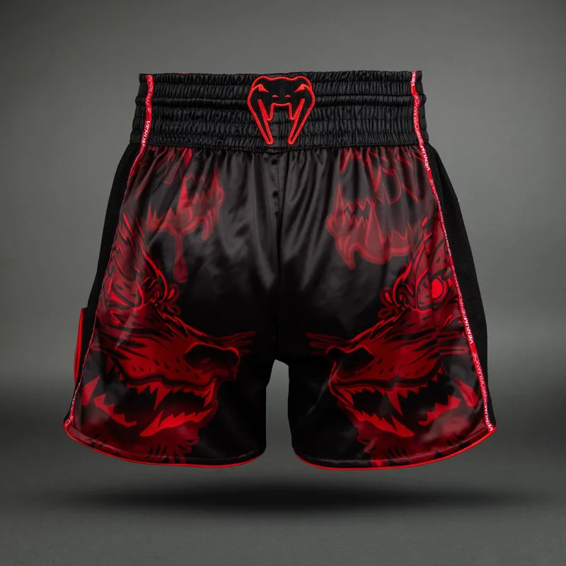 Venum Wolf Atak Muay Thai Shorts - Black/Red - Image 4