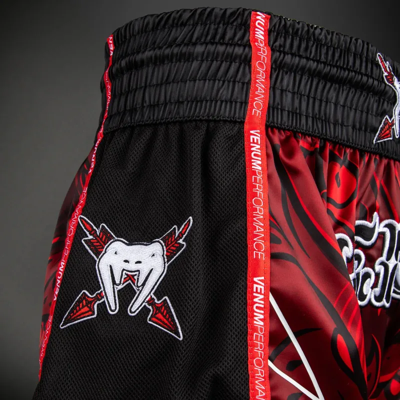 Venum Wolf Atak Muay Thai Shorts - Black/Red - Image 5