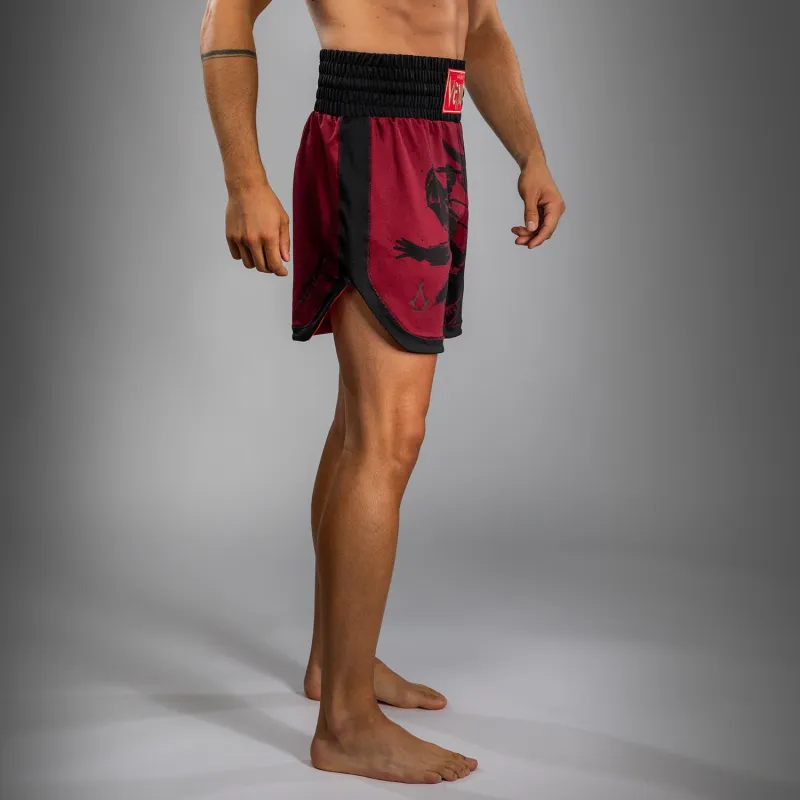 Venum x Assassin’s Creed Shadows Men’s Boxing Shorts - Burgundy/Black - Image 2