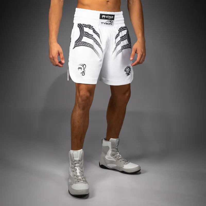 Venum x Mike Tyson Tiger Boxing Shorts - Optical White/Deep Black - Image 2