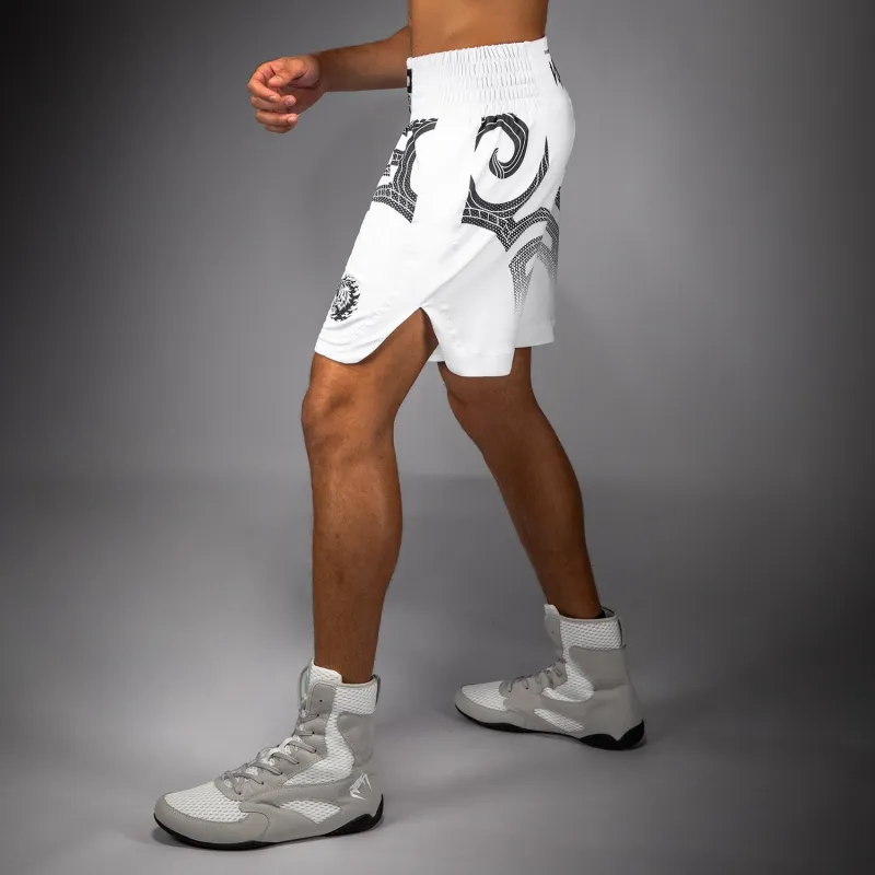 Venum x Mike Tyson Tiger Boxing Shorts - Optical White/Deep Black - Image 3