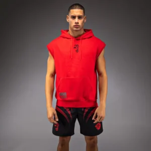 Venum x Mike Tyson Tiger Sleeveless Hoodie - Intense Red/Deep Black