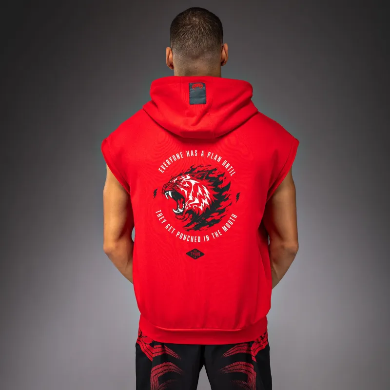 Venum x Mike Tyson Tiger Sleeveless Hoodie - Intense Red/Deep Black - Image 3