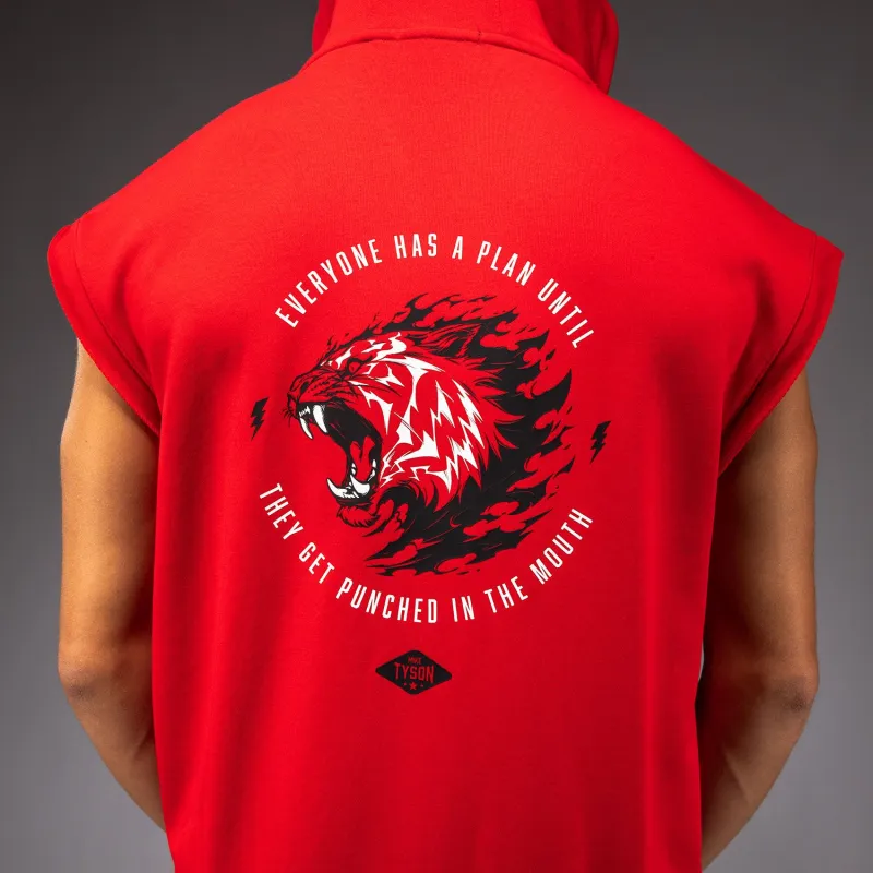 Venum x Mike Tyson Tiger Sleeveless Hoodie - Intense Red/Deep Black - Image 5