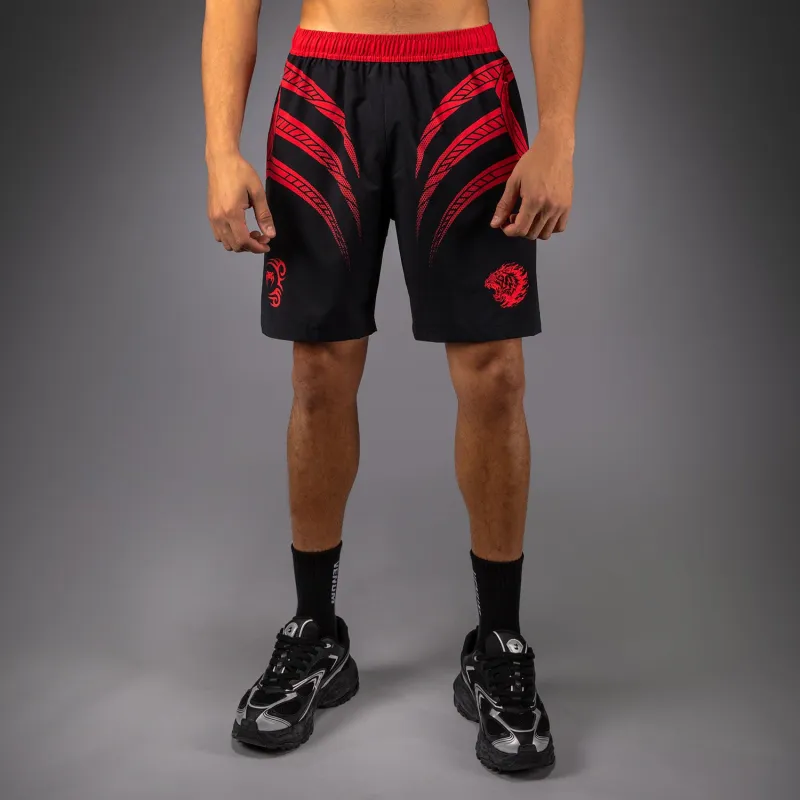 Venum x Mike Tyson Tiger Training Shorts - Deep Black/Intense Red