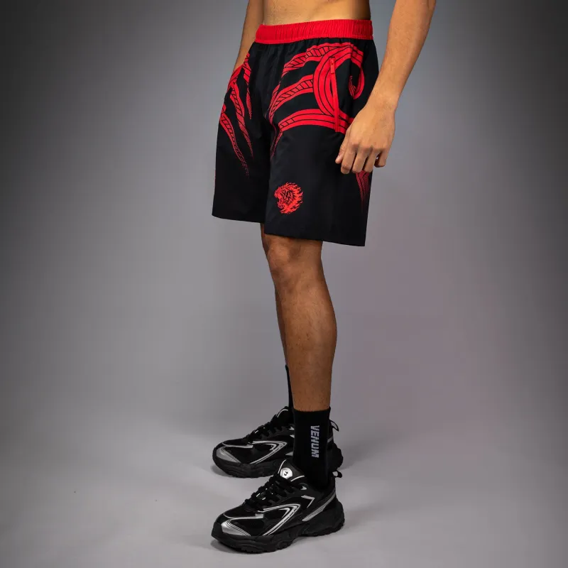 Venum x Mike Tyson Tiger Training Shorts - Deep Black/Intense Red - Image 2
