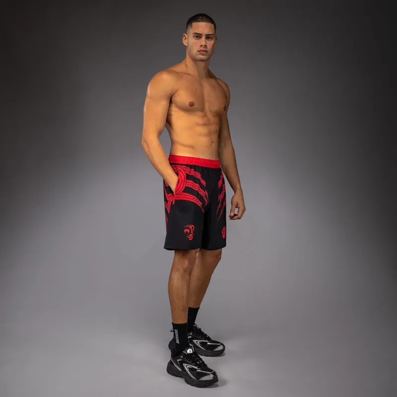 Venum x Mike Tyson Tiger Training Shorts - Deep Black/Intense Red - Image 4