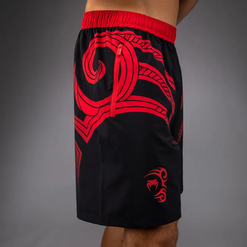 Venum x Mike Tyson Tiger Training Shorts - Deep Black/Intense Red - Image 5