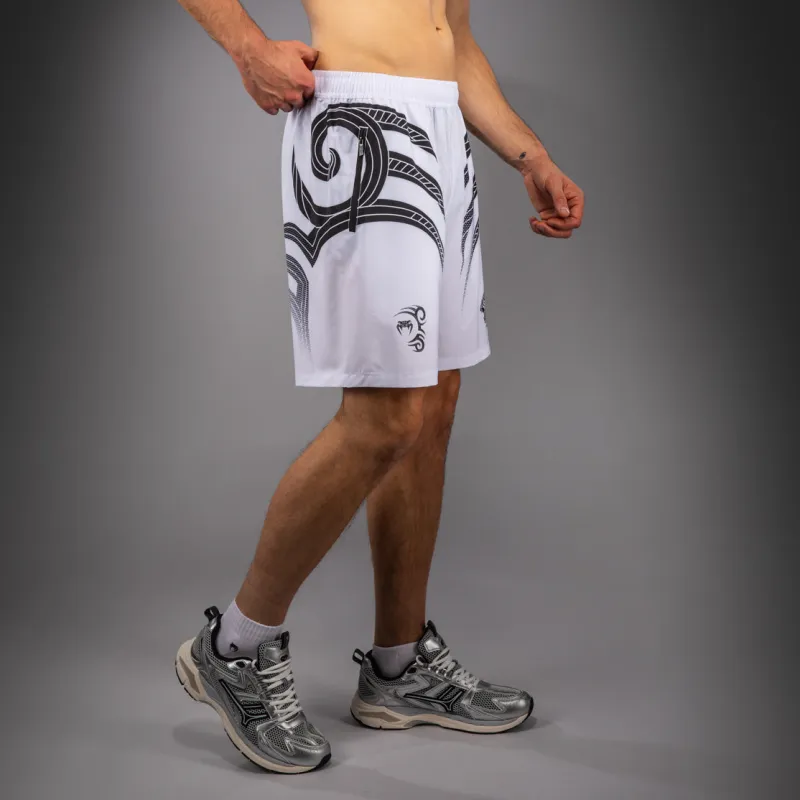 Venum x Mike Tyson Tiger Training Shorts - Optical White/Deep Black - Image 2
