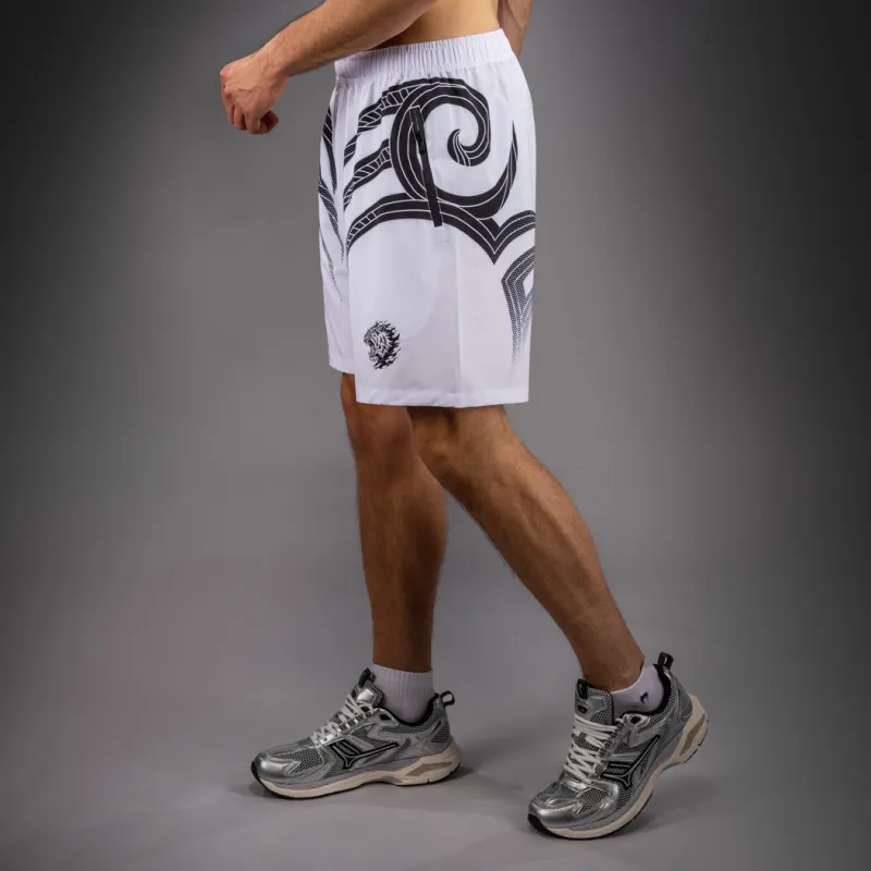 Venum x Mike Tyson Tiger Training Shorts - Optical White/Deep Black - Image 3