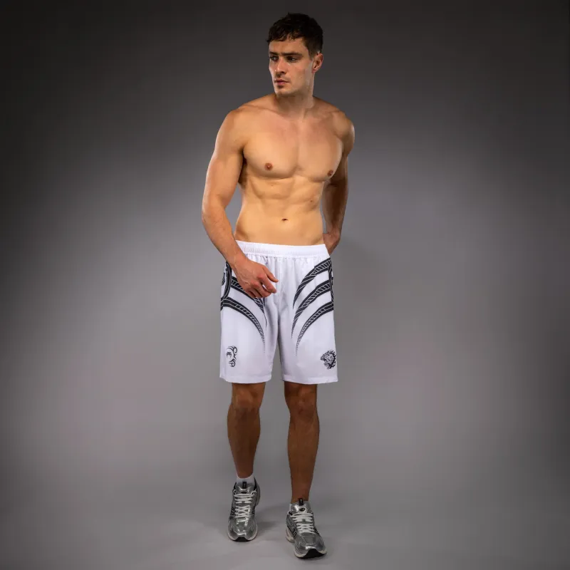 Venum x Mike Tyson Tiger Training Shorts - Optical White/Deep Black - Image 4