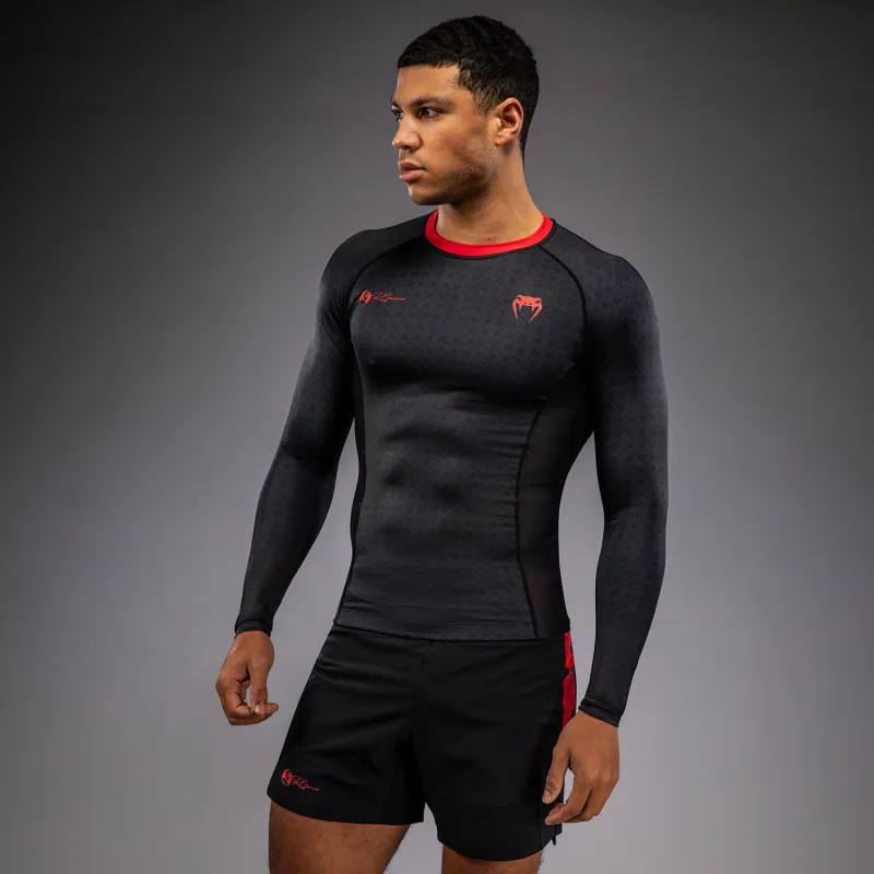 Venum x Roger Gracie Signature Long Sleeve Rashguard - Black/Red - Image 2