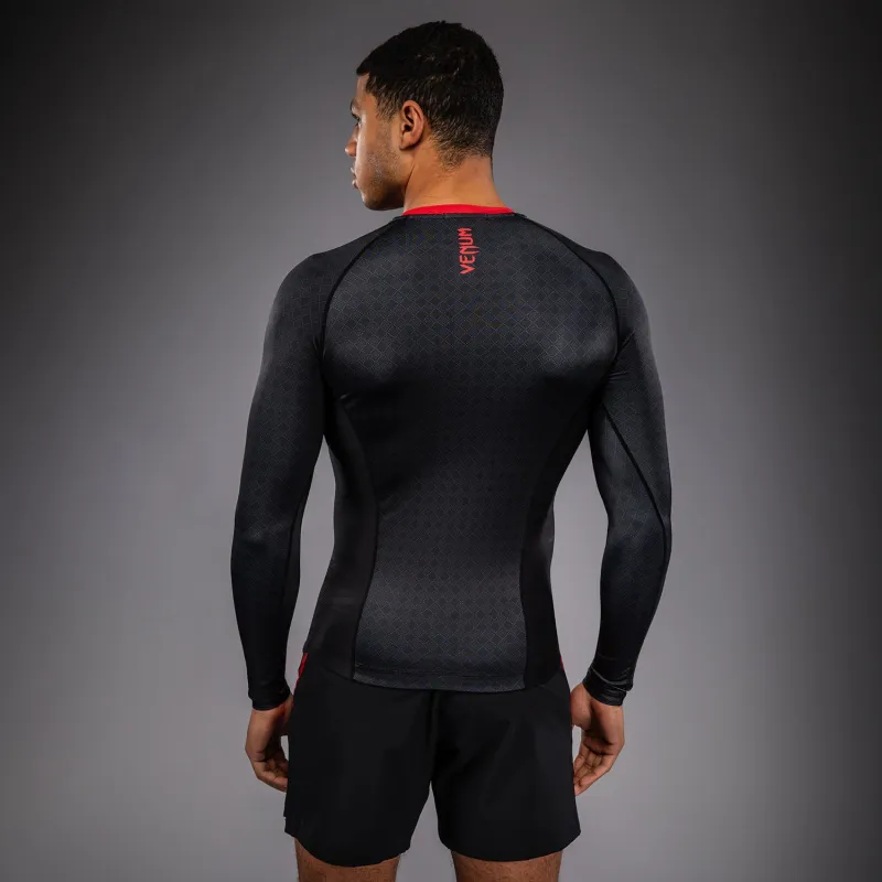 Venum x Roger Gracie Signature Long Sleeve Rashguard - Black/Red - Image 3
