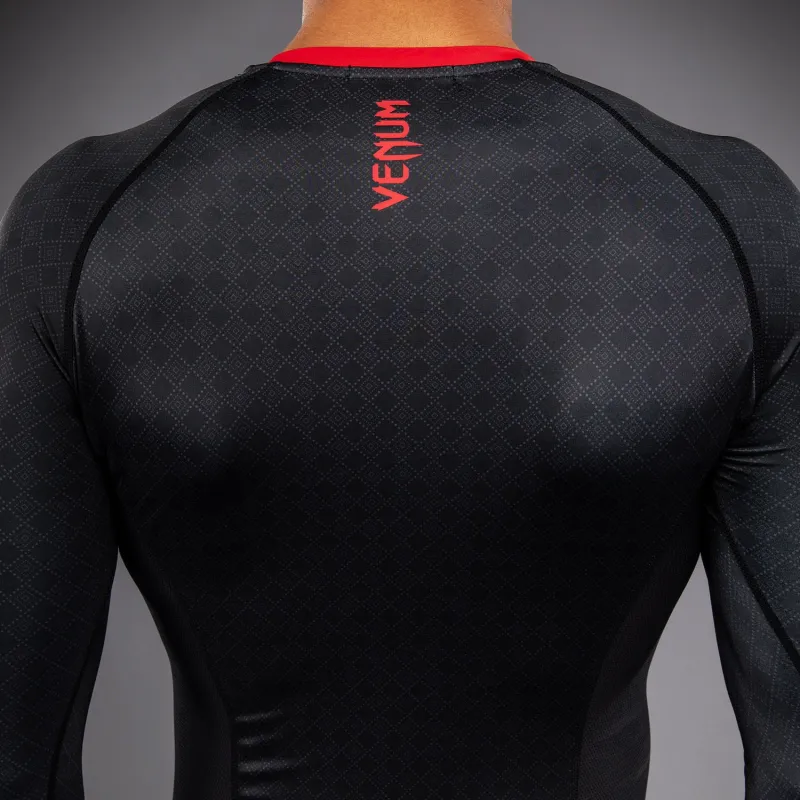 Venum x Roger Gracie Signature Long Sleeve Rashguard - Black/Red - Image 5