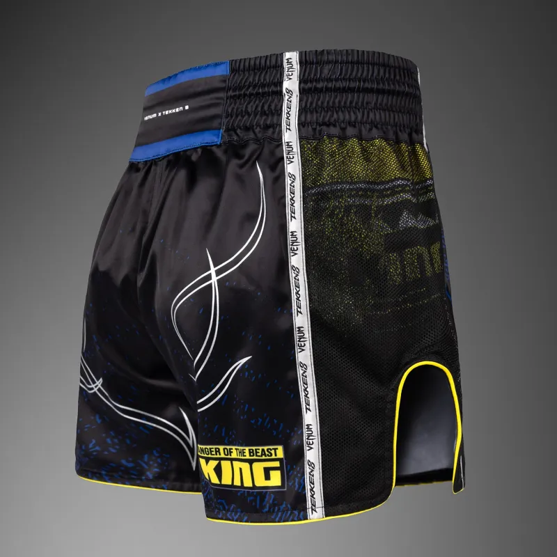 Venum x TEKKEN 8 Muay Thai Shorts - King - Black/Yellow - Image 3