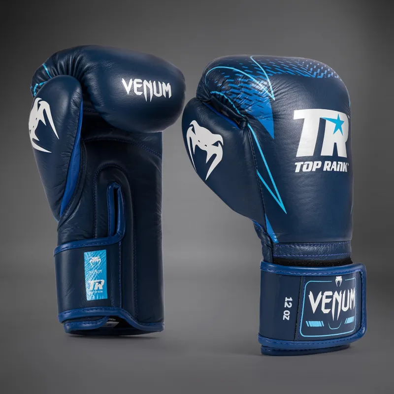Venum x Top Rank Original Hammer Boxing Gloves - Navy Blue - Image 2