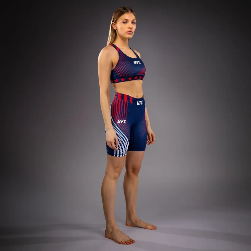 Women's Official UFC Freedom 250 by Venum Blue Authentic Long Fit Vale Tudo Short - Image 3