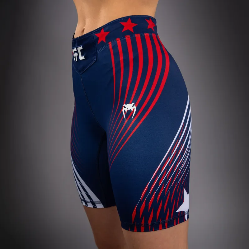 Women's Official UFC Freedom 250 by Venum Blue Authentic Long Fit Vale Tudo Short - Image 5