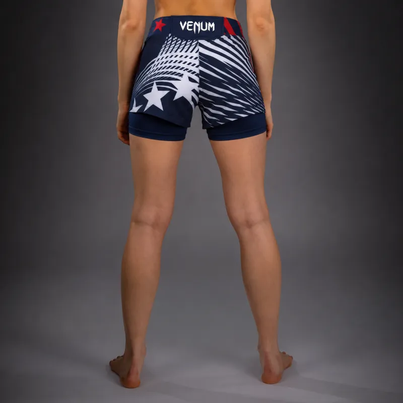 Women's Official UFC Freedom 250 by Venum Navy Blue Authentic Fight Night Fight Short - Image 2