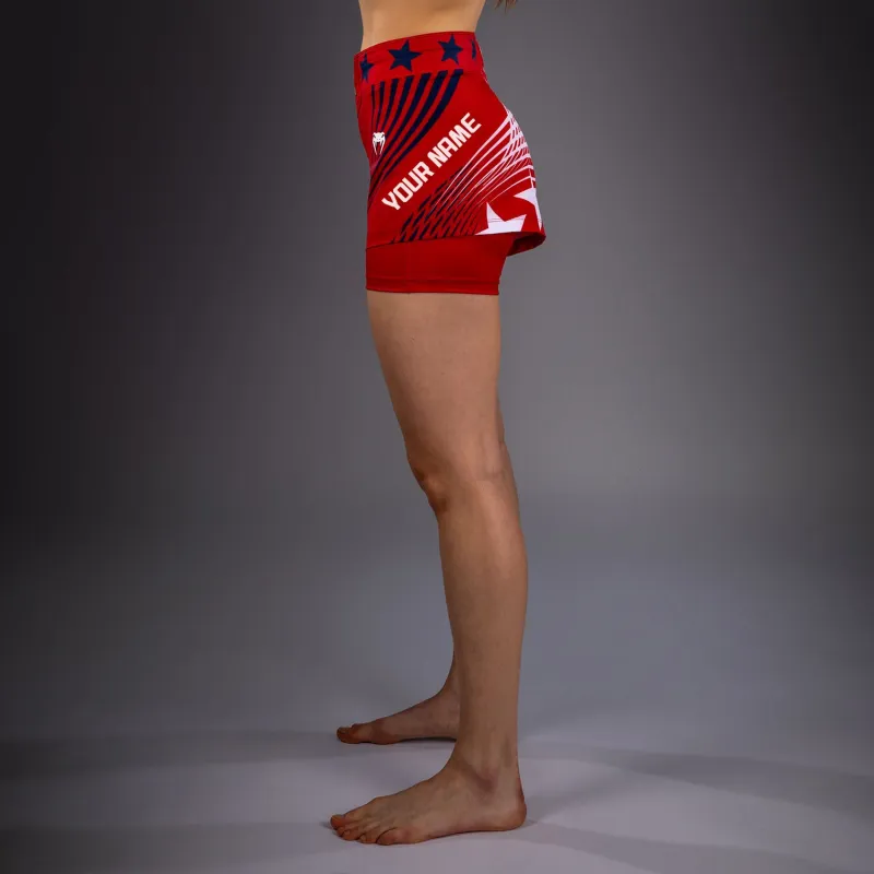 Women's Official UFC Freedom 250 by Venum Red Personalized Authentic Fight Night Fight Short