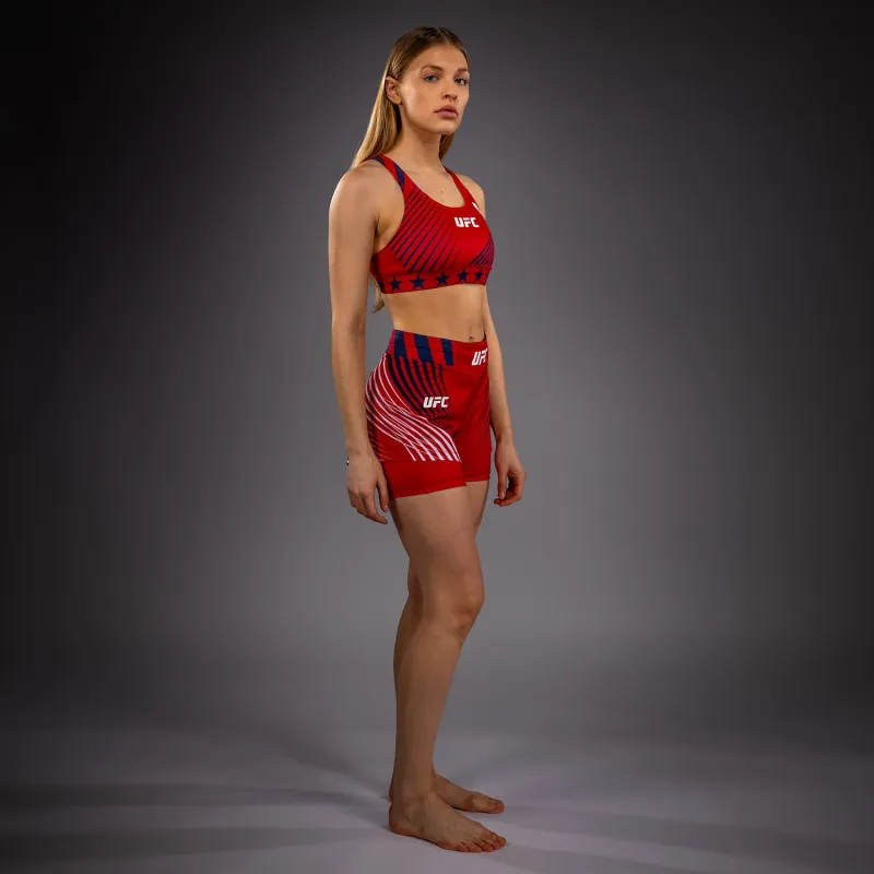 Women's Official UFC Freedom 250 by Venum Red Personalized Authentic Fight Night Fight Short - Image 3