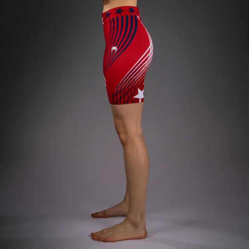 Women's Official UFC Freedom 250 by Venum Red Personalized Authentic Long Fit Vale Tudo Short - Image 3