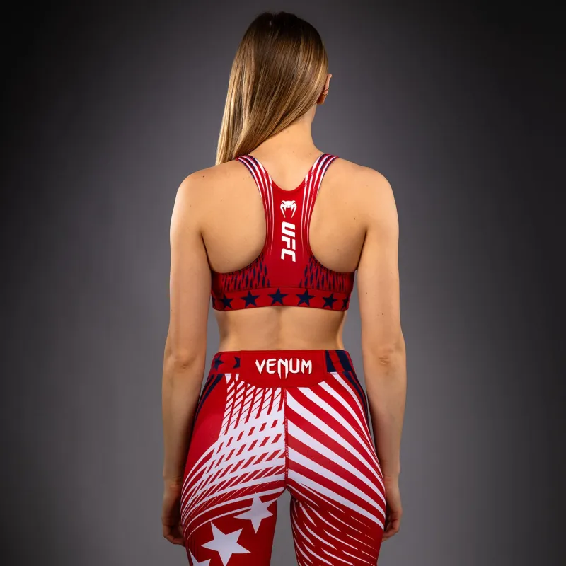 Women's Official UFC Freedom 250 by Venum Red Authentic Fight Night Sports Bra - Image 4