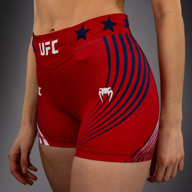 Women's Official UFC Freedom 250 by Venum Red Authentic Short Fit Vale Tudo Short - Image 4