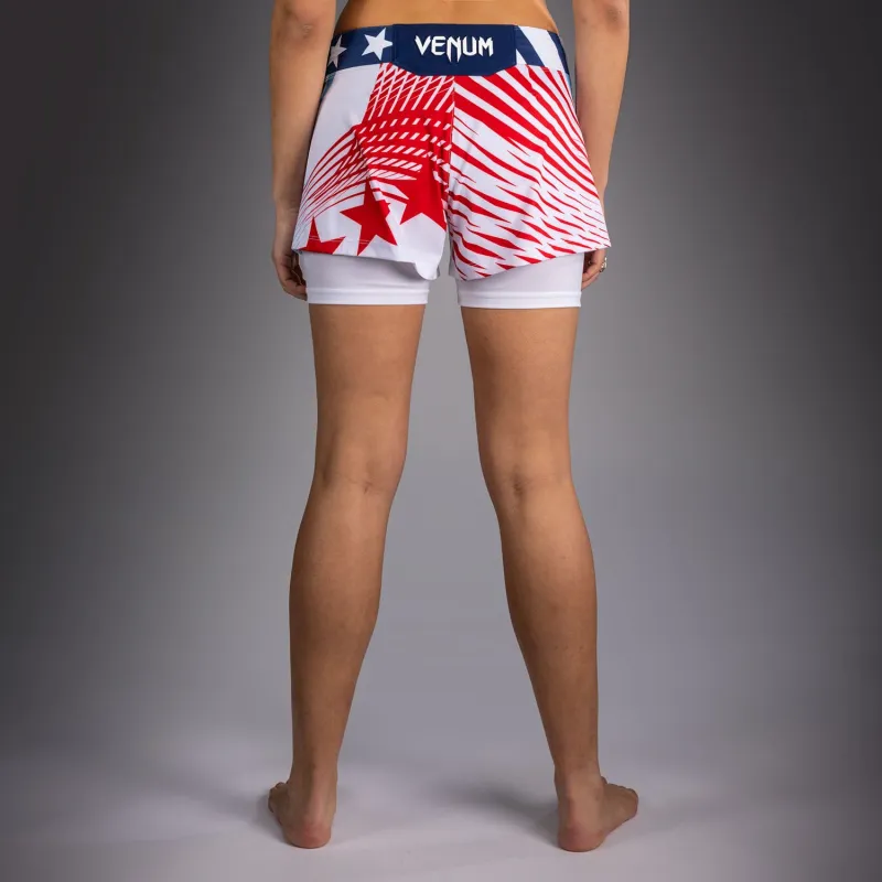 Women's Official UFC Freedom 250 by Venum White Authentic Fight Night Fight Short - Image 3