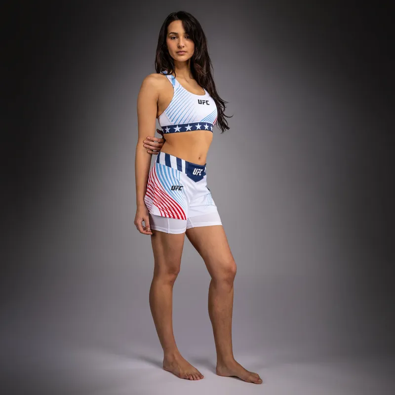 Women's Official UFC Freedom 250 by Venum White Authentic Fight Night Fight Short - Image 4